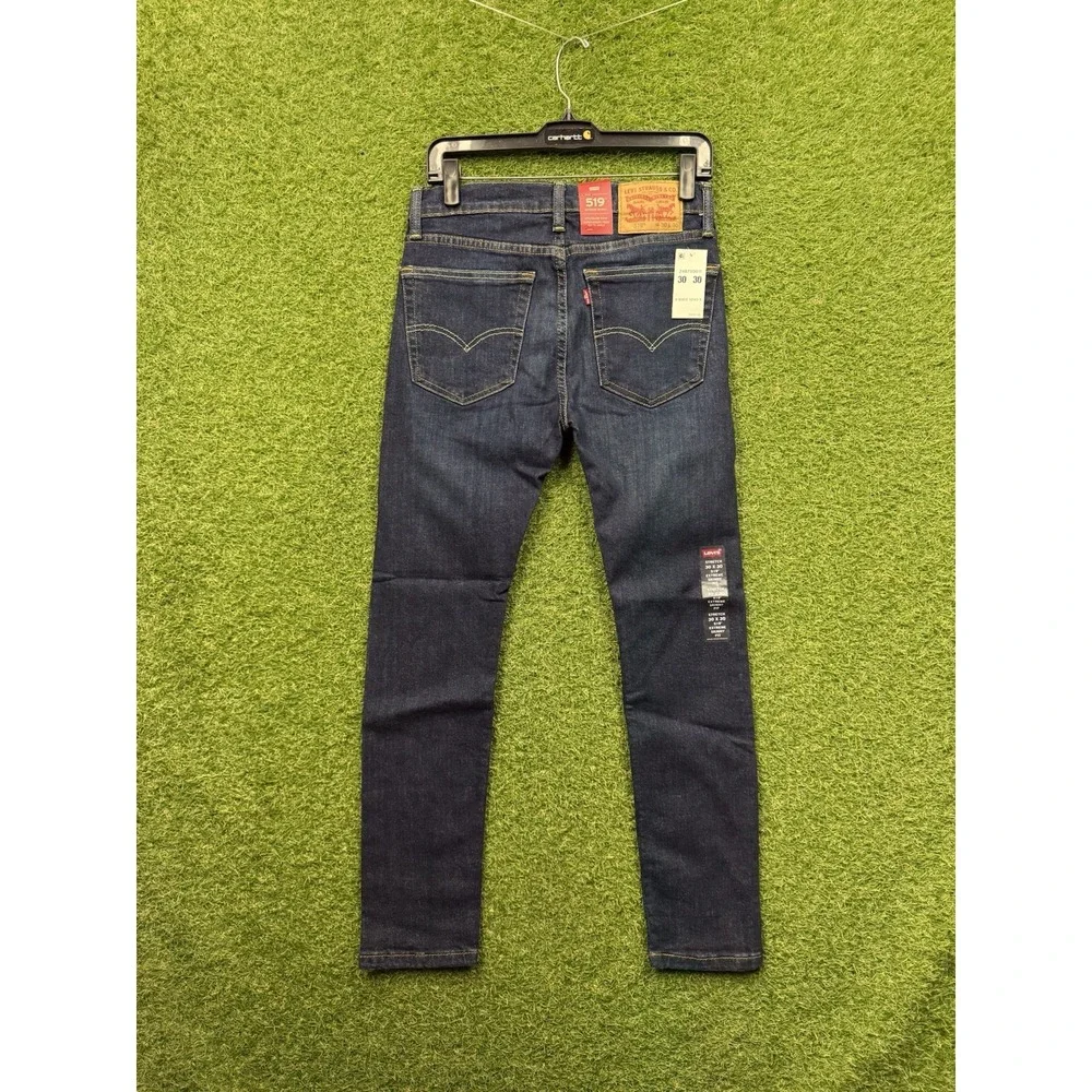 Levis 519 Jeans Mens 30x30 Extreme Skinny Stretch Sits Below Waist Dark Wash NWT